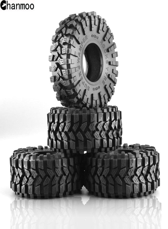 Chanmoo 1.9 RC Crawler Tires 120mm With Foam Insert Soft Rubber 1/10 Scale Mud slingers Tyres For Traxxas TRX4 Axial SCX10 SCX10 II RC4WD D90 D110 TF2 Tamiya CC01 Gen8 1.9 Beadlock Wheel Rims 4PCS - Image 5